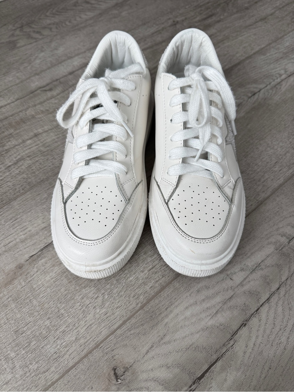 Vintage Havana White Low-Top Lace-Up Gentle Platform Sneakers